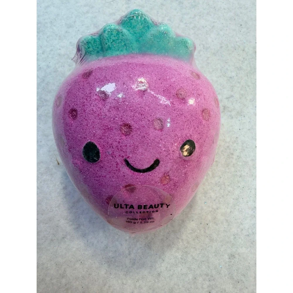 Ulta Beauty Collection Strawberry Bath Fizzer Set of 2 Pink Fruit Bath Bombs 5oz